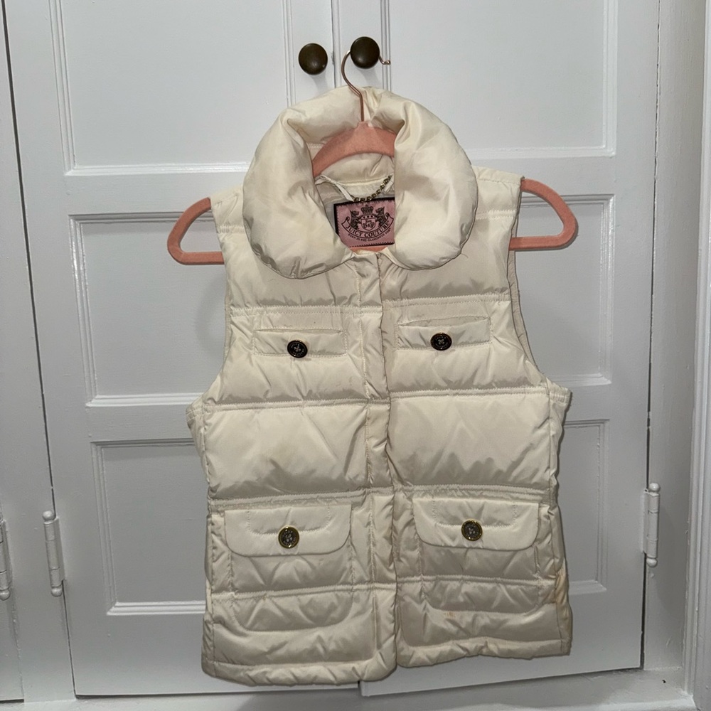 Vintage Juicy Couture Cream Puffer Vest
